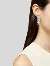 A*M Monaco Crystal Leaf Drop Earrings